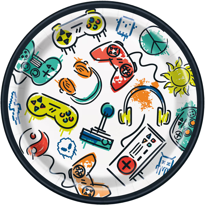 Next Level Gamer Paper Snack Plates 8pk