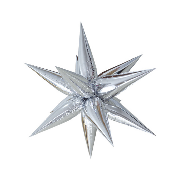 Starburst Foil Balloon Silver- 26" / 65cm