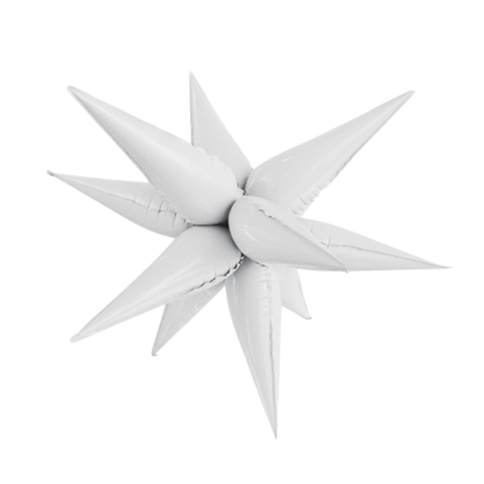 Starburst Foil Balloon White - 26" / 65cm