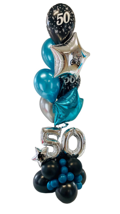 CUSTOM THEME Deluxe Balloon Bouquet with Balloon Base - Choose Your Age & Colours