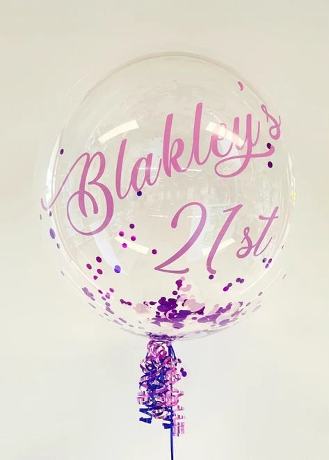 Custom Birthday Confetti Bubble Balloon - Choose Your Colours *BEST SELLER!*