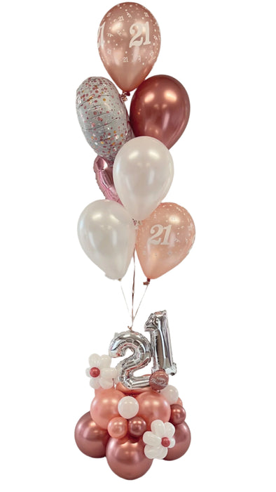Deluxe Balloon Bouquet with Balloon Base - Choose Your Age & Colours