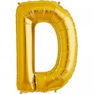 Large Letter D Balloon - Gold