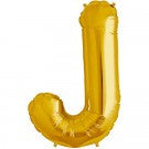 Large Letter J Balloon - Gold