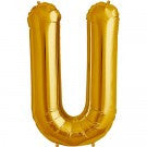 Large Letter U Balloon - Gold