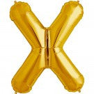 Large Letter X Balloon - Gold