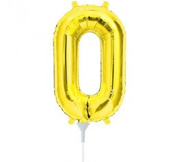 Small Number Balloon 0 - 41cm Gold - Air filled only