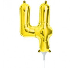 Small Number Balloon 4 - 41cm Gold - Air filled only