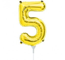 Small Number Balloon 5 - 41cm Gold - Air filled only