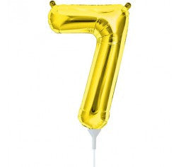 Small Number Balloon 7 - 41cm Gold - Air filled only