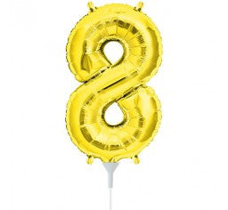 Small Number Balloon 8 - 41cm Gold - Air filled only