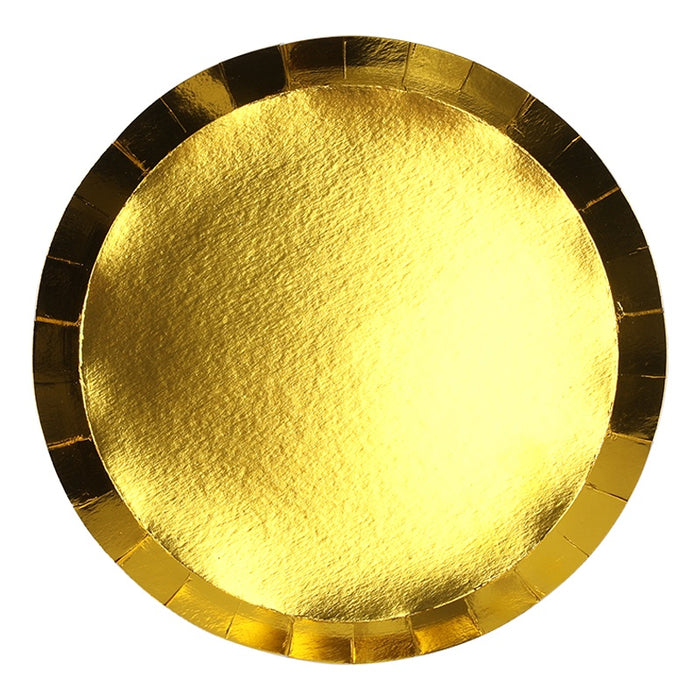 Metallic Gold Paper Snack Plates | 10pk