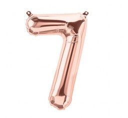 Small Number Balloon 7 - Rose Gold - Air filled only