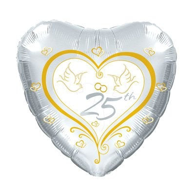 Happy 25th Anniversary Heart Balloon / Bouquet
