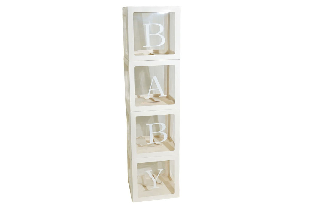 Alphabet Blocks 'BABY' White Boxes