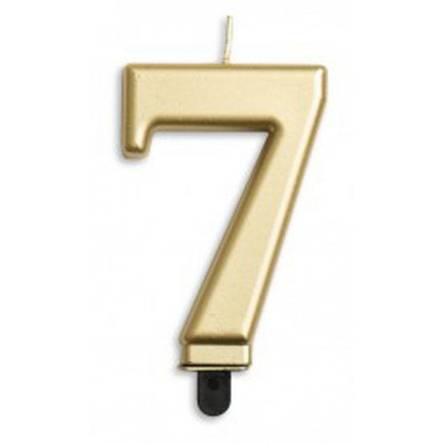 Number 7 Gold Candle | Short