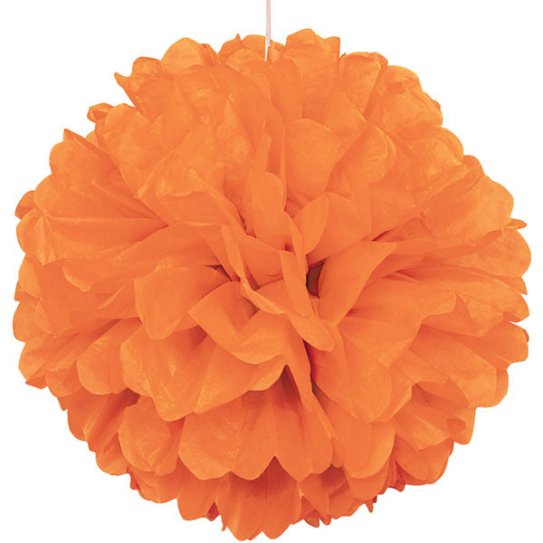 Tissue Paper Puff Ball  | Orange | 40cm