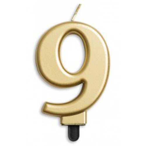 Number 9 Gold Candle | Short