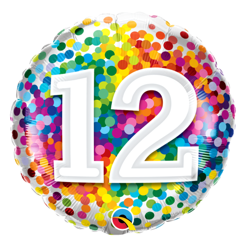 12th Birthday Balloon Confetti / Flat - Helium Filled - Bouquet — Party  Planet