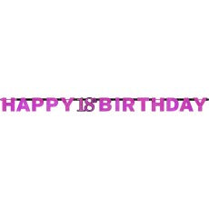 18th Happy Birthday Letter Banner | Pink