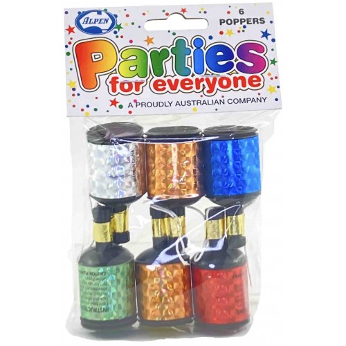 Party Poppers - 6 Pack