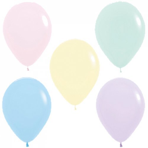 Pastel Balloons Assorted Matte ~ Singles ~ Pack ~ Helium Filled ~ Flat