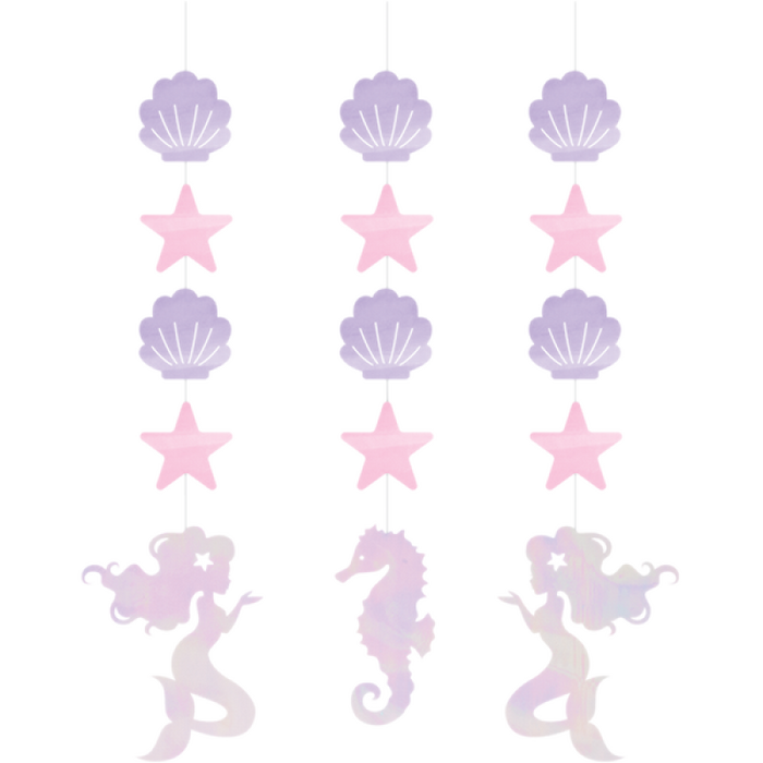 Mermaid Hanging Decorations | Shine Iridescent Pk3