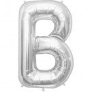 Large Letter B Balloon - Silver