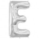 Large Letter E Balloon - Silver