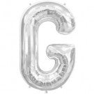 Large Letter G Balloon - Silver