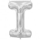 Large Letter I Balloon - Silver