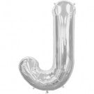Large Letter J Balloon - Silver