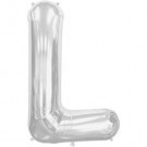 Large Letter L Balloon - Silver