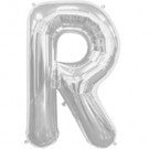 Large Letter R Balloon - Silver