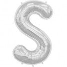 Large Letter S Balloon - Silver