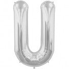 Large Letter U Balloon - Silver