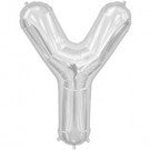 Large Letter Y Balloon - Silver