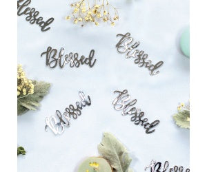 Silver BLESSED Confetti - Jumbo Pk20