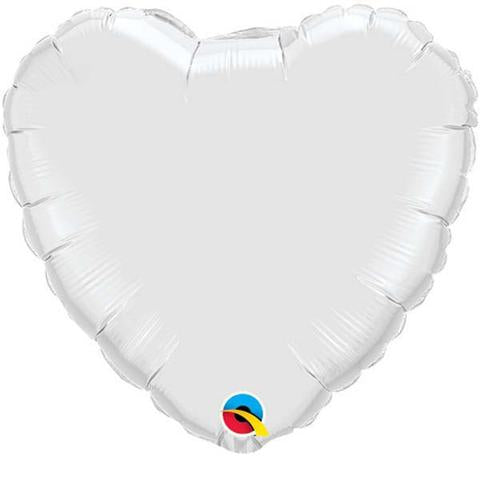 White Heart Balloon Foil
