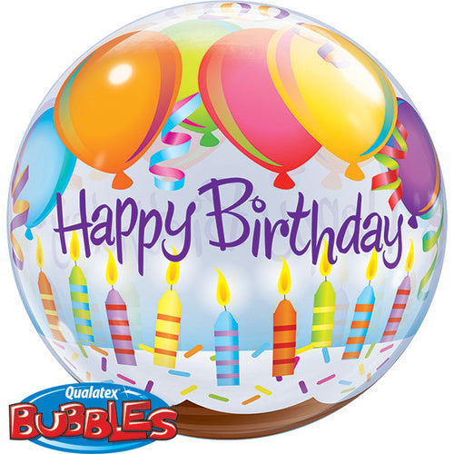 Happy Birthday Bubble Balloon - Candles