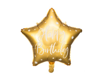Gold Happy Birthday Star Balloon / Bouquet