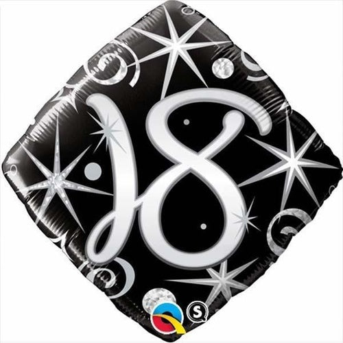 18th Birthday Balloon Black & Silver / Bouquet