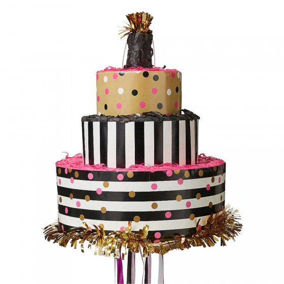 Cake Pinata Pink & Black
