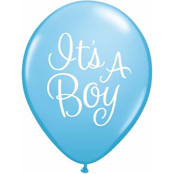 Its A Boy Balloons Blue - Singles or Packs - Helium Filled or Flat
