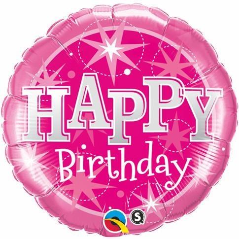 Happy Birthday Pink Foil Balloon / Bouquet