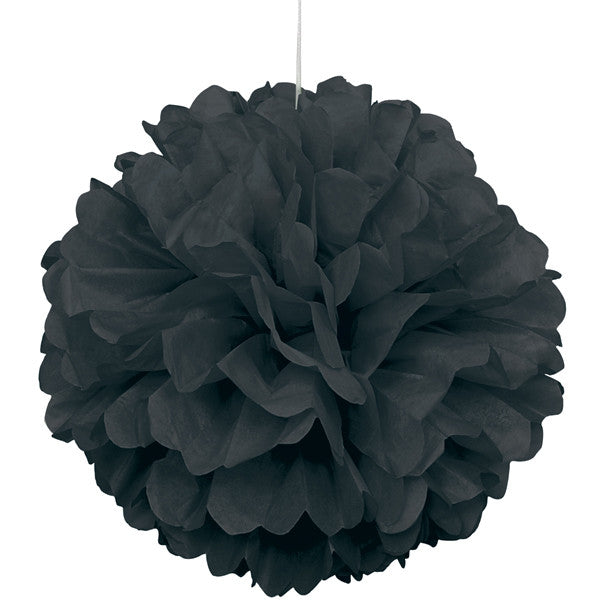 Tissue Paper Puff Ball | Black | 40cm