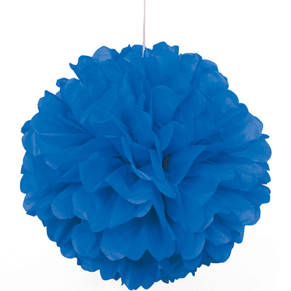 Tissue Paper Puff Ball |  Blue | 40cm