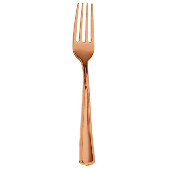 Rose Gold Forks - Plastic 32Pk