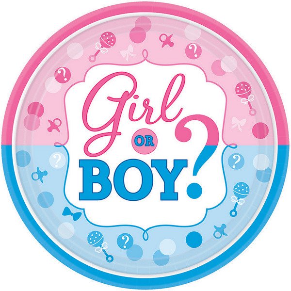 Girl Or Boy Small Plates Paper Pk8