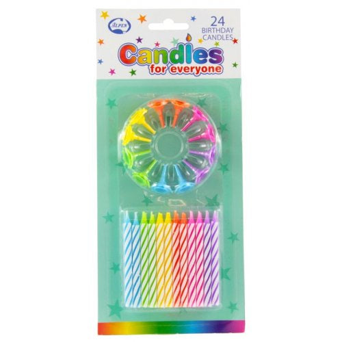 Spiral Candles with Holders 24pcs